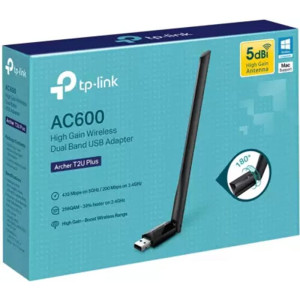 TP-link Archer T2U Plus AC600 High Gain Wireless Dual Band USB Adapter  (Black)