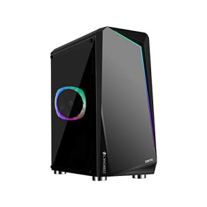 Zebronics Zeb-Enyo Premium Gaming Chassis Comes with Tempered Glass Side Panel,LED Strip On Front, Top Magnetic Dust Filter & 120mm Rear RGB Fan