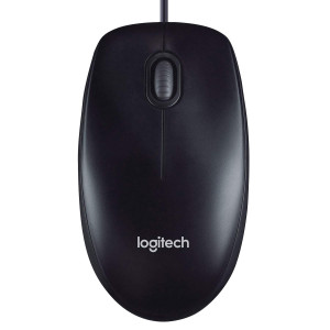 Logitech M90 Wired USB Mouse, 3 yr Warranty, 1000 DPI Optical Tracking, Ambidextrous PC/Mac/Laptop - Black