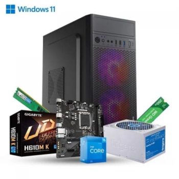 Prebuild PC | Intel Core i5 12400 | 8GB DDR4 Ram |256GB Nvme SSD | 450W SMPS | RGB Gaming Cabinet with 3 Year Warranty