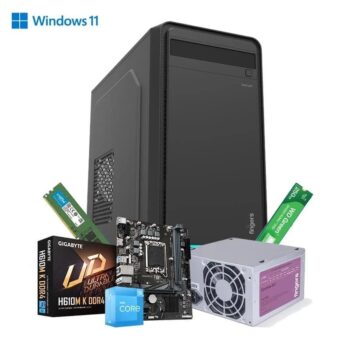 Prebuild PC | Intel Core i3 12100 | 8GB DDR4 Ram | 250GB Nvme SSD | 450W SMPS | RGB Gaming Cabinet with 3 Year Warranty