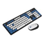 EVM Wireless Rounded Key Keyboard & Mouse Combo - 2.4G, Plug and Play, 10m Range, 112 Keys, 1000DPI Resolution, Height Adjust - 1 Year Warranty (EVM-WLKM-045)