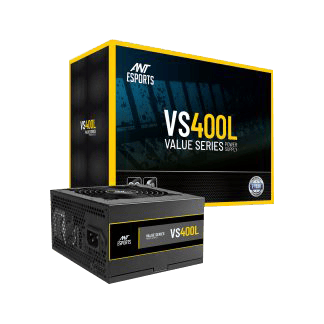 Ant Esports VS400L Value Series Power Supply 400 Watts PSU with Continuous Power and 120mm Silent Fan (Black)