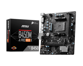 MSI B450M-A PRO MAX II Motherboard, Micro-ATX, AM4 DDR4 USB 3.2 Gen 1 HDMI