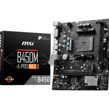 MSI B450M-A PRO MAX II Motherboard, Micro-ATX, AM4 DDR4 USB 3.2 Gen 1 HDMI