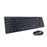 FINGERS Cheesy Combo Wired Deskset Keyboard and Mouse (Black + Steel Gray)