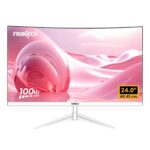 FRONTECH Ultima Series 24 Inch Curved LED Monitor| Refresh Rate 100Hz|3500R Curve| Full HD 1080p| Built in Speaker (MON-0088, White)