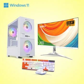 Full Desktop Set – Intel Core i5 4th Gen | 8GB RAM | 256GB SSD | 22″ Curved Monitor | RGB KB & Mouse | 3-Year Warranty