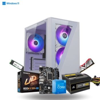 Prebuild PC | Intel Core i5 12400 | 8GB DDR4 Ram | 480GB Nvme SSD | 450W SMPS | RGB Gaming Cabinet with 3 Year Warranty