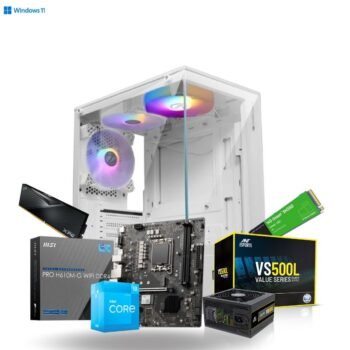 Prebuild CPU Tower | Intel Core i3 12th Gen | MSI PRO H610M-G WiFi DDR5 Motherboard | 16GB DDR5 Ram | 500GB Nvme SSD Gen 4 | 500W Power Supply with 3 Year Warranty