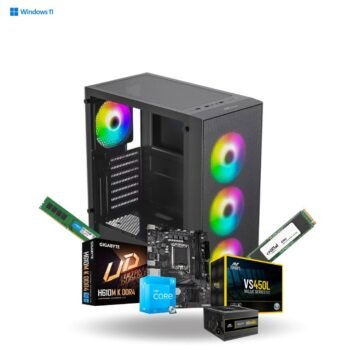 Prebuild PC | Intel Core i3 12100 |GIGABYTE H610M K DDR4 Motherboard | 8GB DDR4 Ram | 480GB Nvme SSD | 450W SMPS | RGB Gaming Cabinet with 3 Year Warranty