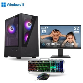 Prebuilt PC Full Set AMD Ryzen 5 3400G | 8GB Ram | 250GB SSD | | Radeon Vega 8 Graphics | 22 inch LED | Keyboard | Mouse | 3 Year Warranty