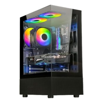 Ant Esports Crystal X2 Mid Tower ATX, Micro-ATX, Mini-ITX Black Cabinet 3x120mm Fan
