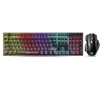 Ant Esports Thunder 30 Wired Mechanical Gaming Keyboard Mouse Combo with Type C Cable for PC Laptop MAC Red Switch- Black