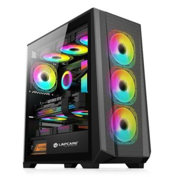 Lapcare Champ LGT-411 Mid Tower Gaming Cabinet- Black
