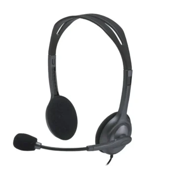 Logitech H111 Wired On Ear Headphones with Mic Black