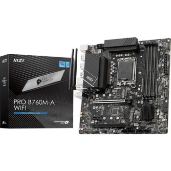 MSI PRO B760M-A WiFi Pro Series Motherboard (Supports 14th/13th/12th Gen Intel Processors, LGA 1700, DDR5)