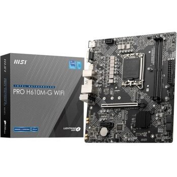 MSI PRO H610M-G WiFi DDR5 Motherboard – Micro-ATX, Supports 12th/13th/14th Gen Intel Core Processors