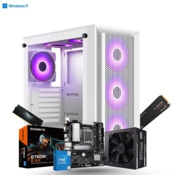 Prebuilt Best For Editing | Intel Core i5 14400 | Gigabyte B760M G AX (Wi-Fi) DDR5 Motherboard | 16GB DDR5 Ram | 1TB Nvme SSD | 550W 80+ Power Supply Prebuild CPU Tower PC with 3 Year Warranty
