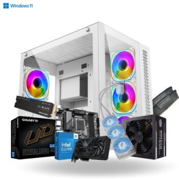 Prebuilt Best For Editing | Intel Core i5 14400f | Gigabyte B760M Ds3H DDR5 Motherboard | 32GB DDR5 Ram | 1TB Nvme SSD | RTX 5060 8Gb | 650W 80+ Power Supply | 360mm Liquid Cooler | Prebuild CPU Tower PC with 3 Year Warranty