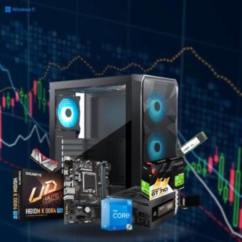 Best PC For Trading 4 Display Support |Intel Core i5 12400F | 8GB Ram | 480GB SSD | GT710 4 HDMI Graphics Card |1700 Socket Prebuild CPU Tower Assembled