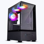 ZEBRONICS ROBUST Premium Gaming Cabinet with support for mATX | Mini ITX, Wraparound Tempered Glass, 120mm Multicolor LED Ring Fans, Top Magnetic Dust Filter, 3 Fans