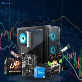 Intel i5 12400F 4 display trading PC setup in India for stock market