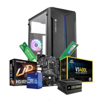 Prebuild PC Full Set Intel Core i5 10400 | GIGABYTE H510M Motherboard | 8GB Ram | 250GB SSD|400W SMPS |3 Year Warranty