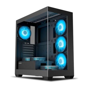 Ant Esports Crystal X7 Mid Tower ATX, Micro-ATX, Mini-ITX White Cabinet with 3x120mm-