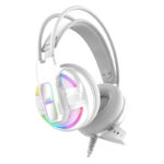 Ant Esports H525 Pro RGB Gaming Headset Gaming Over Ear Wired Headphones with Mic- White