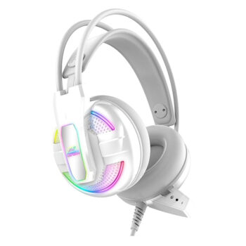 Ant Esports H525 Pro RGB Gaming Headset Gaming Over Ear Wired Headphones with Mic- White
