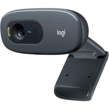 Logitech C270 HD Webcam, HD 720p/30fps, Widescreen HD Video Calling With Mic - Black