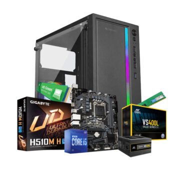 Prebuild PC Full Set Intel Core i5 10400 | GIGABYTE H510M Motherboard | 8GB Ram | 250GB SSD|400W SMPS |3 Year Warranty