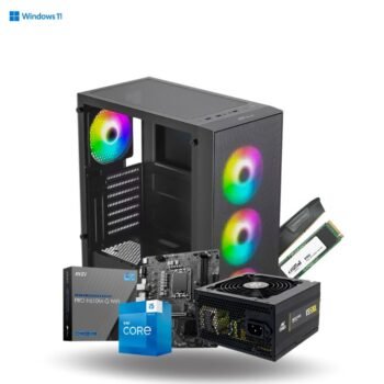 Prebuilt Best For Editing | Intel Core i5 14400 | MSI PRO H610M-G DDR5 WiFi Motherboard | 16GB DDR5 Ram | 480GB Nvme SSD | 500W  Power Supply Prebuild CPU Tower PC With 3 Year Warranty
