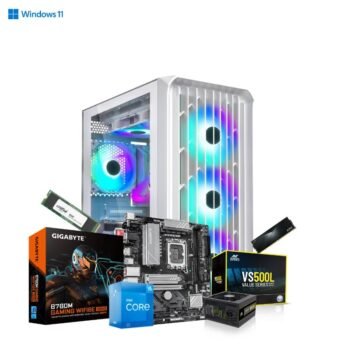 Prebuilt Best For Editing | Intel Core i5 12400 | Gigabyte B760M Gaming (Wi-Fi) DDR5 Motherboard | 16GB DDR5 Ram | 480GB Nvme SSD | 500W  Power Supply Prebuild CPU Tower PC with 3 Year Warranty