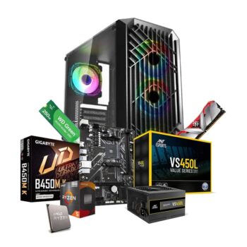Prebuild PC | AMD Ryzen 5 5600GT| 8GB Ram | 250GB SSD | 450W SMPS | RGB Gaming Cabinet with 3 Year Warranty