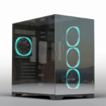 Ant Esports Crystal Mirror Mid Tower Cabinet Black with 4 x 120mm ARGB FANs - Black