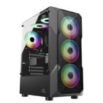 Ant Esports ICE-300 Mesh V2 Mid Tower ATX, Micro-ATX, Mini-ITX Cabinet 4x120mm ARGB Fans- Black