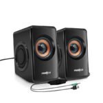 FRONTECH 2.0 USB Powered Multimedia Speakers | 2 x 2.5W Drivers (5 cm) | 3.5mm Jack Connectivity (SPK-0001, Black)