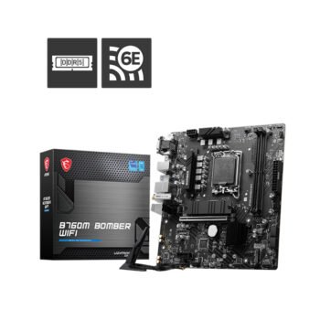 MSI B760M Bomber WiFi DDR5 Motherboard, Micro-ATX - Supports 14th/13th/12th Gen Intel Core Processors, LGA 1700