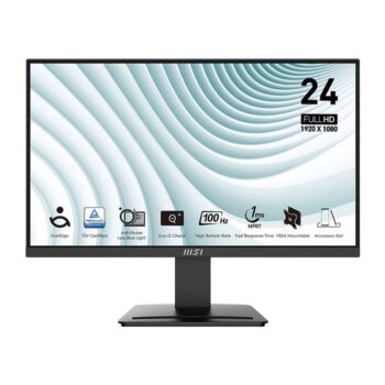 MSI PRO MP2412 23.8 Inch Full HD Office Monitor - 100 Hz, 1920 x 1080 Wide View Panel