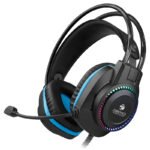 ZEBRONICS Zeb-Jet Premium Wired Gaming On Ear Headphone with LED Light (Black + Blue)