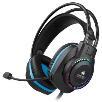 ZEBRONICS Zeb-Jet Premium Wired Gaming On Ear Headphone with LED Light (Black + Blue)