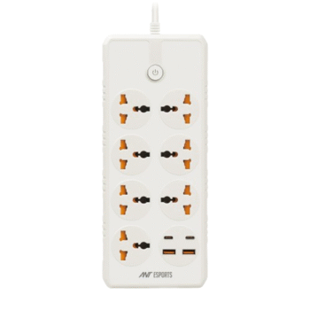 Ant Esports PS722 Power Strip with USB Ports - White
