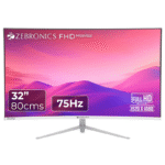 ZEBRONICS Zeb-AC32FHD LED Curved 75Hz 80Cm (32″) (81.28 Cm) 1920×1080 Pixels FHD Resolution Monitor with HDMI + VGA Dual Input, Built-in Speaker, Max 250 Nits Brightness, Black