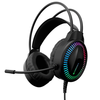 ZEBRONICS Blitz C Dolby Atmos Gaming Over Ear Wired Headphone, 50Mm Neodymium Drivers, RGB Lights, Type-C Connector- Black