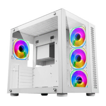 Ant Esports Crystal Mid Tower E-ATX, ATX, M-ATX, M-ITX White Cabinet