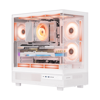 Ant Esports Crystal X6 Mid-Tower ATX, Micro-ATX, Mini-ITX White Cabinet