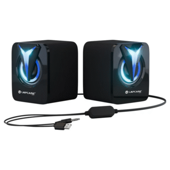 Lapcare Twinnyy 5 Wired 2.0 USB Powered Computer Speaker with 3.5mm AUX & RGB Lights (LOX-243)