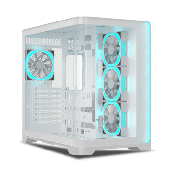 Ant Esports Crystal ARC Mid Tower (ATX/m-ATX/m-ITX) with 4 x 120mm ARGB FANs White Cabinet
